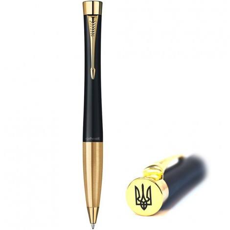 Ручка шариковая Parker URBAN Muted Black GT BP Трезубец 20232Ч_TR