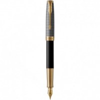 Ручка перова Parker SONNET Black Cisele Silver GT FP18 F 87 311
