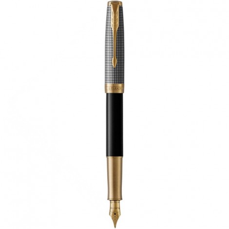 Ручка перова Parker SONNET Black Cisele Silver GT FP18 F 87 311