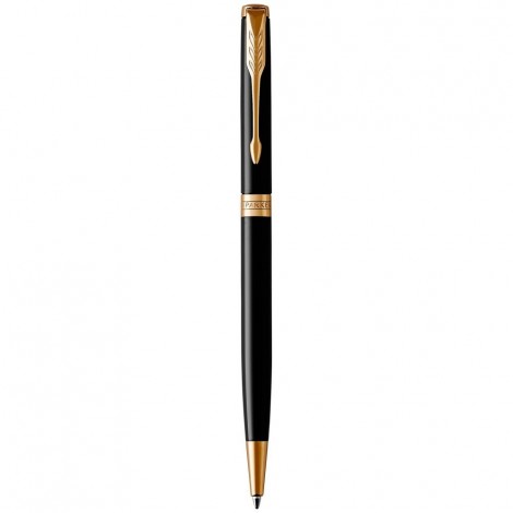 Ручка шариковая Parker SONNET Slim Black Lacquer GT BP 86 031