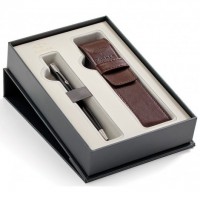 Набор Parker SONNET Black Lacquer CT BP + PU (шариковая ручка + чехол)