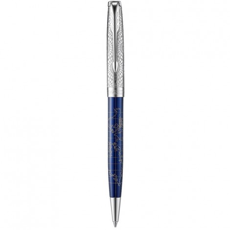Ручка кулькова Parker SONNET Special Edition Atlas Blue Silver PT BP 88 332