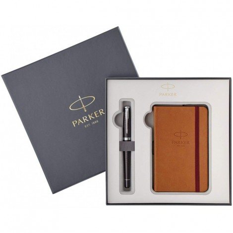 Набор Parker URBAN Premium Ebony Metal CT FP M (перьевая ручка + записная книжка)