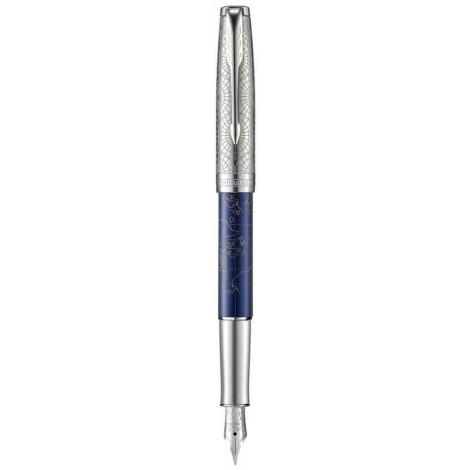 Ручка перьевая Parker SONNET Special Edition Atlas Blue Silver PT FP18 F 88 311