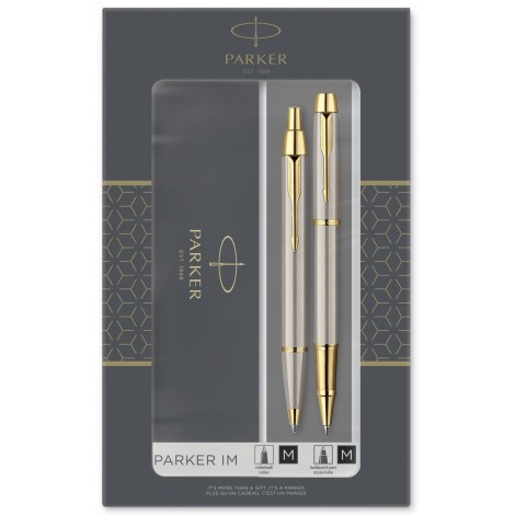 Набор ручек Parker IM Brushed Metal GT RB+BP (роллер + шариковая)