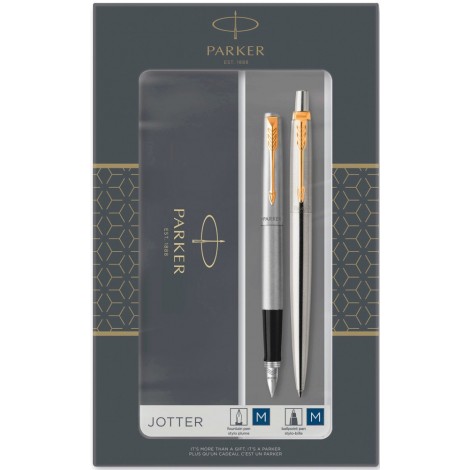 Набор Parker JOTTER Stainless Steel GT FP+BP (перьевая + шариковая)