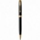 Набор ручек Parker SONNET Black Lacquer GT FP+BP (перьевая + шариковая)
