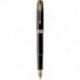 Набор ручек Parker SONNET Black Lacquer GT FP+BP (перьевая + шариковая)
