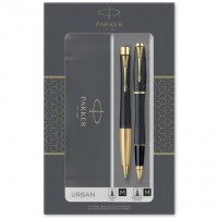 Набор ручек Parker URBAN Muted Black GT RB+BP (роллер + шариковая)