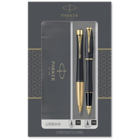 Набір ручок Parker URBAN Muted Black GT RB+BP (ролер + кулькова)