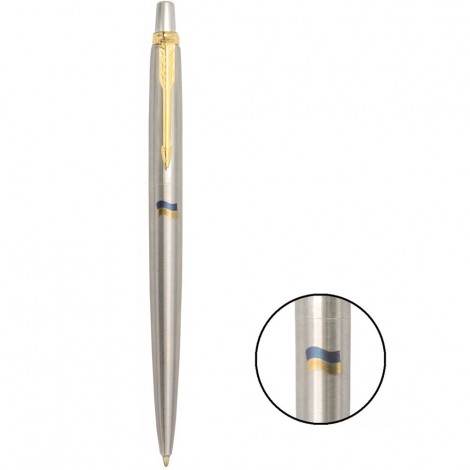Ручка шариковая Parker JOTTER Stainless Steel GT BP Флаг сине-желтый 16032_T008c
