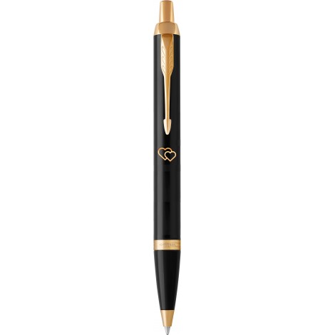 Ручка шариковая Parker IM Black GT BP Сердечки 22032_L021y