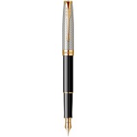 Ручка перова Parker SONNET Special Edition Silver Fougere & Black GT FP18 F 88 511