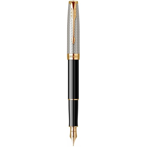 Ручка перова Parker SONNET Special Edition Silver Fougere & Black GT FP18 F 88 511