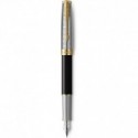 Ручка перьевая Parker SONNET Metal & Black Lacquer GT FP18 F 68 111