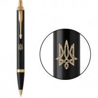 Ручка кулькова Parker IM Black GT BP Тризуб геометрія 22032_T058y