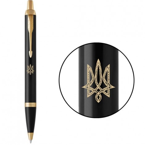 Ручка шариковая Parker IM Black GT BP Трезубец геометрия 22032_T058y