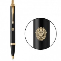 Ручка кулькова Parker IM Black GT BP Тризуб з дубовим вінком 22032_T061y