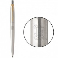 Ручка кулькова Parker JOTTER Stainless Steel GT BP Герб України з калиною 16032_T068b