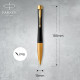 Ручка кулькова Parker URBAN Muted Black GT BP Тризуб на торці + Слава Україні 30035_T011y