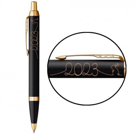 Ручка кулькова Parker IM Black GT BP 2023 Рік Кролика 22032_Z212y