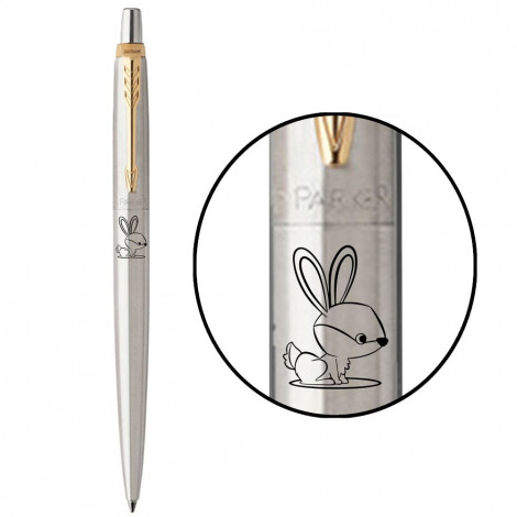 Ручка шариковая Parker JOTTER Stainless Steel GT BP Крольчонок 16032_Z210b
