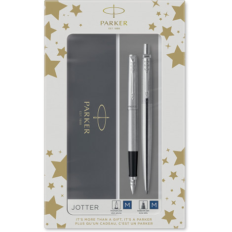 Набір ручок Parker JOTTER Stainless Steel CT FP+BP (перова + кулькова)