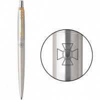 Ручка кулькова Parker JOTTER ARMY Stainless Steel GT BP Емблема ДПСУ 16032_W012b