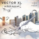 Ручка перова Parker VECTOR XL Metallic Silver Blue CT FP F 06 111