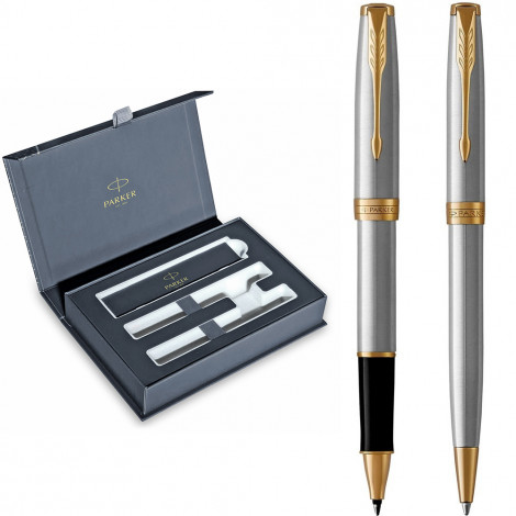 Набор Parker SONNET Stainless Steel GT RB+BP (роллер + шариковая)