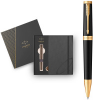 Набір Parker INGENUITY Black Lacquer GT BP (кулькова ручка + блокнот Parker)