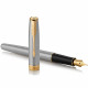 Набор Parker SONNET Stainless Steel GT FP F (перьевая ручка + блокнот Parker)