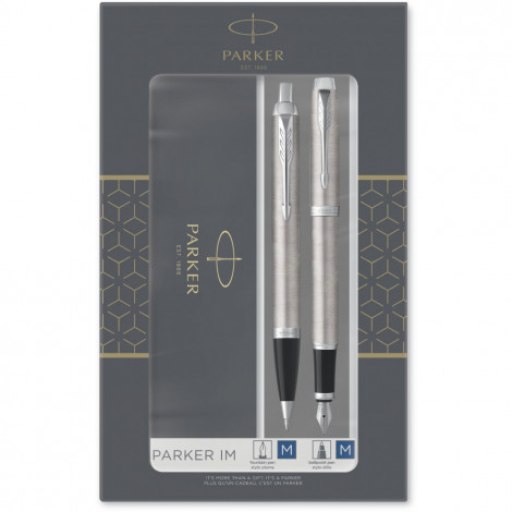 Набір ручок Parker IM Stainless Steel CT FP+BP (перова + кулькова)
