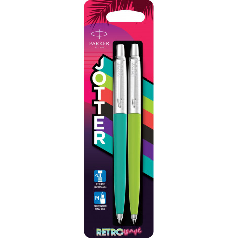 Набір Parker JOTTER Originals 80s Caribbean Green CT BP + Apple Green CT BP блістер (2 кулькові ручки)
