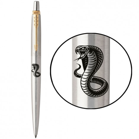 Ручка шариковая Parker JOTTER ZODIAC Stainless Steel GT BP Деревянная Змея 16032_Z402b