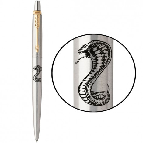 Ручка шариковая Parker JOTTER ZODIAC Stainless Steel GT BP Зеленая Змея 16032_Z401b
