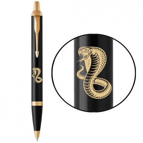 Ручка кулькова Parker IM ZODIAC Black GT BP Дерев'яна Змія 22032_Z402y