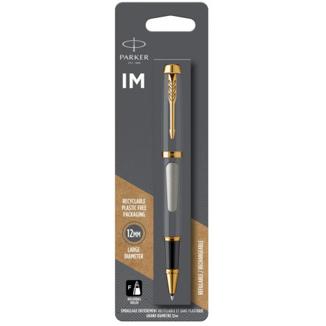 Ручка-роллер Parker IM Brushed Metal GT RB блистер 22 226
