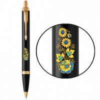 Ручка кулькова Parker IM UKRAINE Black GT BP Квіти 22032_T1050u
