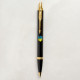 Ручка шариковая Parker IM UKRAINE Black GT BP Трезубец сине-желт. 22032_T0016u