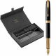 Набір Parker SONNET Black Lacquer GT FP18 F (перова ручка + шкір.чохол)