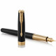 Набір Parker SONNET Black Lacquer GT FP18 F (перова ручка + шкір.чохол)