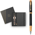 Набір Parker IM Premium Black GT FP F (перова ручка + блокнот Parker)