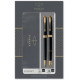 Набір ручок Parker SONNET Black Lacquer GT FP+BP (перова + кулькова)