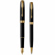 Набор ручек Parker SONNET Black Lacquer GT FP+BP (перьевая + шариковая)