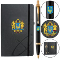 Набор Parker IM UKRAINE Black GT BP Большой Герб Украины (шариковая ручка + блокнот Parker)