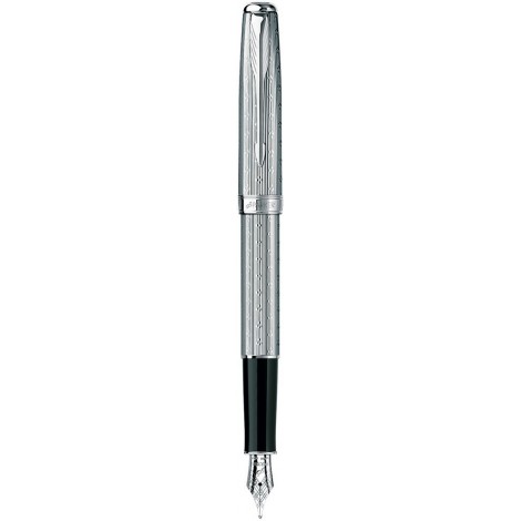 Ручка перова Parker Sonnet Chiselled Silver PT FP18 F 85 412S