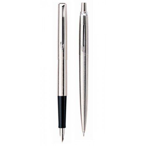 Набор Parker Jotter Stainless Steel CT FP+PCL (перьевая ручка + карандаш)