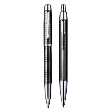 Набор Parker IM Premium Dark Gun Metal Chiselled CT FP+BP (перьевая + шариковая ручка)