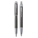 Набор Parker IM Premium Dark Gun Metal Chiselled CT FP+BP (перьевая + шариковая ручка)